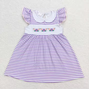 Vente en gros de robes d'été décontractées respirantes pour bébés filles, 8 styles, longueur genoux - Product Image 4