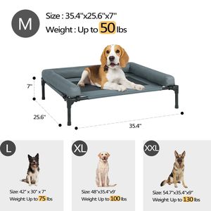 Lit pour animaux de compagnie portable Petdom avec coussin amovible en maille respirante lavable et pieds antidérapants, lit surélevé rafraîchissant pour chien - Product Image 2