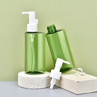 Sérum de soin pour la peau, démaquillant, shampoing, bouteille en plastique PET 150 ml, bouteille en plastique verte pour démaquillant avec pompe à pression