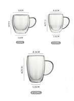 Mug en verre à double paroi, directement de l'usine, pour café et boissons, mug en verre à double couche