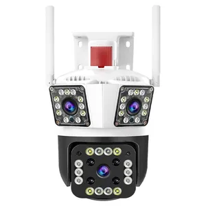 3 obiettivi di rete PTZ telecamera di sicurezza 6 Megapixel ad alta definizione WiFi connettività Hopeway App supportata sorveglianza domestica all'aperto