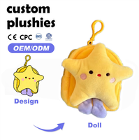 Porte-clés en peluche Kawaii en forme de petite étoile jaune, personnalisé en usine, porte-clés en peluche, porte-monnaie, porte-clés en peluche