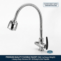 Fabricant de robinets de cuisine, robinet mélangeur flexible pour évier, acier inoxydable 201, robinet horizontal, tube allongé, OEM ODM, fourniture d'usine
