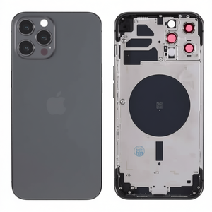 Cover Posteriore per Apple iPhone 12 Pro Max con Telaio Nero, Parte di Ricambio - Product Image 1