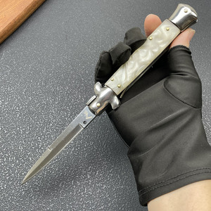 Navaja Táctica Italiana AKC <span class=keywords><strong>Mafia</strong></span> con Mango de Resina, Navaja Plegable de Bolsillo para Exteriores, Camping, EDC, Senderismo, Supervivencia y Caza - Product Image 3