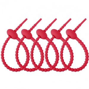 متعددة الأغراض الملونة سيليكون كابل البريدي التعادل قابل للتعديل لينة حزام تخزين قابلة لإعادة الاستخدام قفل مزدوج الفرقة تويست للاستخدام اليومي - Product Image 5