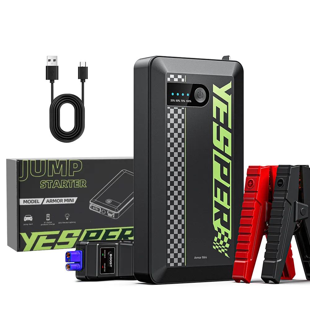 YESPER Car Jump Starter 12V caricabatteria da auto portatile multifunzione Start Jumper batteria di emergenza Booster 8000mAh Power Bank