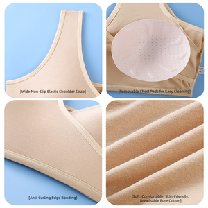 Cotton Thin Molded Cup <strong>Nursing</strong> Bra Wireless Fixed Straps Crisscross Maternity Breastfeeding <strong>Vest</strong> - Product Image 6