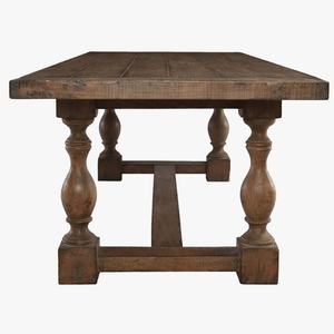 Table à manger rectangulaire vintage en bois recyclé de style campagnard français pour 8 à 10 personnes - Product Image 4