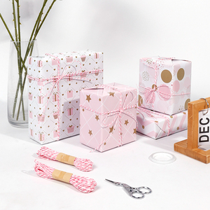 Haute qualité en gros 80g 43*300cm anniversaire rose papier d'emballage papier d'emballage cadeau - Product Image 4