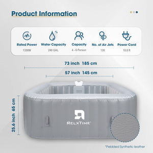 <span class=keywords><strong>Spa</strong></span> <span class=keywords><strong>gonflable</strong></span> portable de haute qualité <span class=keywords><strong>pour</strong></span> l'extérieur, bain à remous chauffant, piscine familiale avec <span class=keywords><strong>tapis</strong></span> en PVC - Product Image 3
