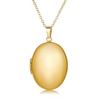 Collier de couple personnalisé vintage en acier inoxydable poli 316L avec pendentif ovale en chaîne de bambou pour cadeau