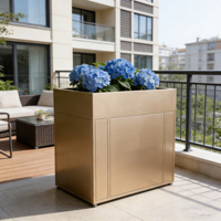 Jardinière carrée classique personnalisée de grande taille, minimaliste, simple, écologique, durable, en métal avec revêtement en poudre, pour la maison et le jardin