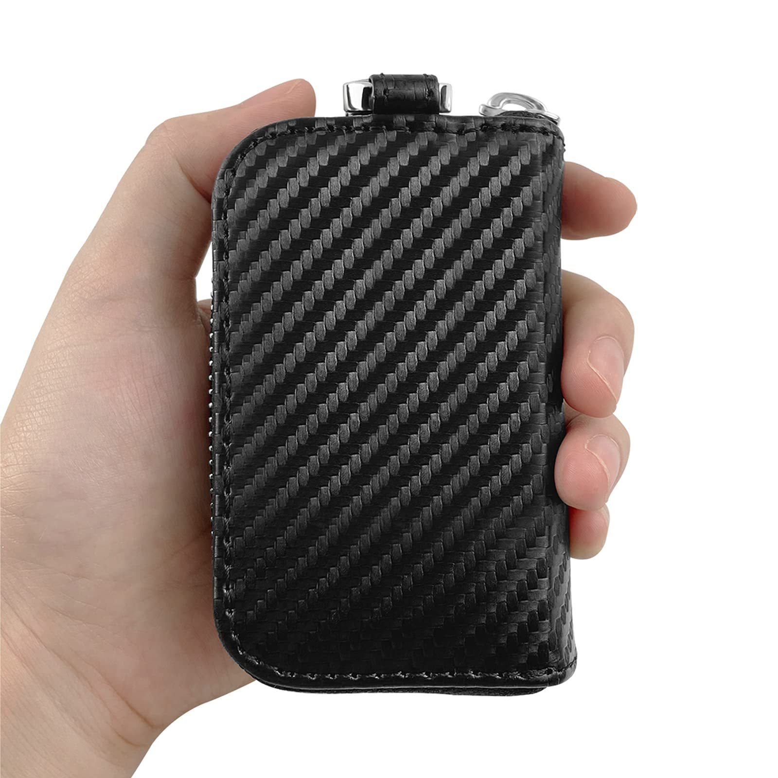 Classic Design Premium Leather Car Key Holder Case Bag Wallet Cover with Keychain Keyring - OEM/ODM