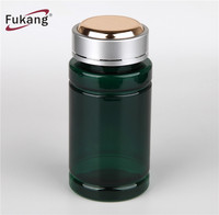 Botella de plástico con tapa de Metal para medicina, recipiente redondo de 120cc para vitamina, para mascotas
