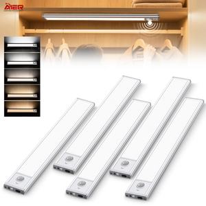 Éclairage intérieur ultra-fin, 5 couleurs, dimmable, rechargeable par USB 5V, magnétique, pour armoire de cuisine, placard, garde-robe, lumière à détecteur de mouvement LED - Product Image 1