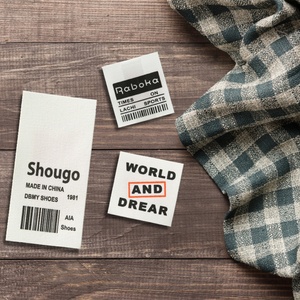Etiquetas de tela personalizadas con logotipo privado, etiquetas de alta densidad para prendas de vestir, etiquetas de cuidado de satén para ropa al por mayor, etiquetas tejidas personalizadas - Product Image 5