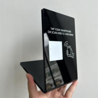 Support de table en acrylique personnalisé NFC pour avis Google, support de menu NFC pour réseaux sociaux à usage public