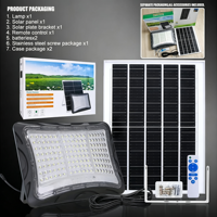 Lampu Sorot LED Tenaga Surya 100W-1000W Outdoor IP65 Tahan Air dengan Lensa ABS, Remote Control & Timer untuk Penerangan Taman, Halaman, dan Jalan