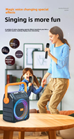 Enceinte Karaoké Portable Extérieure Android BT 5.1 avec Poignée 6,5 pouces, Double Micro Sans Fil, Lumière LED RGB, Chargeur Vocal, Boîte KTV Domestique