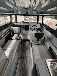 Yacht ponton de luxe de 31 pieds, bateau en aluminium avec support radar et pare-soleil rétractable pour le divertissement familial maritime et la pêche - Product Image 6