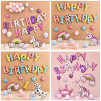 Ballons en aluminium de 16 pouces pour décoration de fête, bannière en feuille, ballons suspendus, lettres en feuille pour joyeux anniversaire