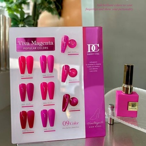 Lámpara UV para Uñas de 9 Colores Rojo Rosa, Pegamento para Uñas Ecológico 2024, Volumen de 15 ml para Uso Artístico - Product Image 2
