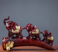 Statue d'éléphant porte-bonheur en résine, artisanat créatif, décoration pour meuble TV, cave à vin, salon, bureau, entrée, maison, bureau, style antique