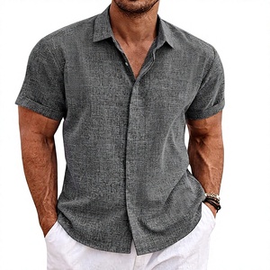 Men's 100% French Linen Breathable Quick Dry Eco-Friendly Casual <b>Shirts</b> Short Sleeve Button <b>Shirt</b> Beach Summer Vacation Fashion - Product Image 2