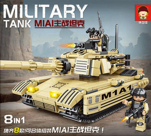 Blok Mainan Perang Terbaru Set Mainan Blok Blok Mainan Blok Bangunan 8 Dalam 1 Tank Tank Militer Pendidikan - Product Image 2