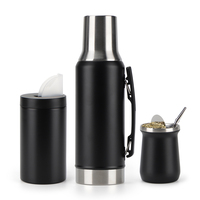 Disesuaikan baja nirkarat vakum Yerba Mate Flask botol air dengan pegangan untuk perjalanan termos Pot