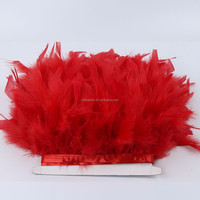 Prix d'usine, garniture personnalisée en plumes de chandelle de Turquie, vente en gros, ruban à coudre en plumes