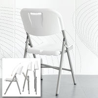 Chaise pliante en plastique HDPE légère et colorée pour événements, mariages, repas et camping en extérieur, fabriquée en Chine