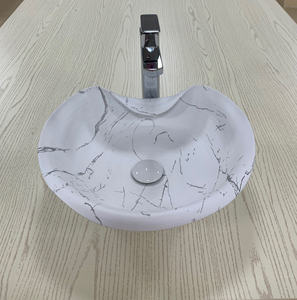 Fregadero de encimera de mármol negro y blanco mate moderno Lavabo de mano Lavado de Arte de cerámica <span class=keywords><strong>Becken</strong></span> para baño Lavabo de cerámica Lavabo de baño - Product Image 2