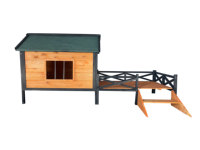 Niche en bois massif pour les chiens, grand accessoire d'extérieur, avec balcon, Villa, maison pour animaux de compagnie