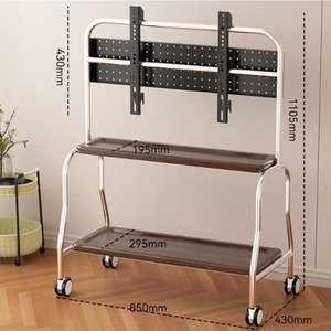 Supporto <span class=keywords><strong>TV</strong></span> Mobile su Ruote in Acciaio Inox per Schermi LCD LED da 32-75 Pollici, Carrello Porta <span class=keywords><strong>TV</strong></span> - Product Image 2