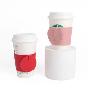 Goedkope Recyclebaar Eco Bedrukt Logo Houder Herbruikbare Lederen Hot Melk Drinken Pu Leer Koffie Cup Sleeve Case