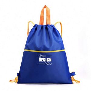 Sac à dos personnalisé avec cordon de serrage et poche zippée, sac imperméable pour la gym, les sports, les voyages et les activités de plage - Product Image 1