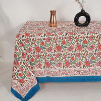 Nappe rectangulaire 100 % coton à imprimé floral personnalisé, idéale pour la maison, l'hôtel, les mariages, les fêtes et les pique-niques