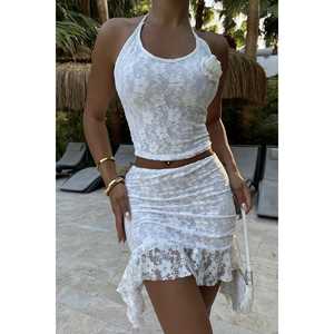 Conjunto de Bikini de Encaje WHITE DARREL, Traje de Baño con Elegantes Cordones - Product Image 5