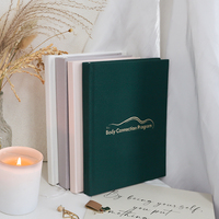 Journal impression personnalisée couverture rigide lin tissu feuille estampage planificateur Notebook Bundle