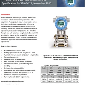 Transmisores de Presión Diferencial Honeywell con Tecnología de Sensor Piezoresistivo Probada en Campo STD725/735/775 - Product Image 6