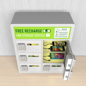 ล็อกเกอร์เก็บอุปกรณ์ชาร์จโทรศัพท์มือถืออัจฉริยะติดผนังสีขาวสีดำ - Product Image 2