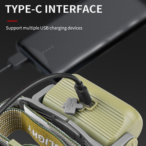 Linterna frontal W909 XPE COB LED recargable, batería de 1200mAh, para correr al aire libre, ciclismo, carga USB ligera - Product Image 4