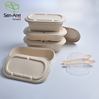 Senang02 nouveau produit pâte à papier écologique avec couvercle, sac à emporter, boîte à Bento biodégradable, récipient pour aliments, sucre