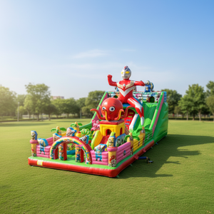 Castillo Inflable de PVC con Tobogán y Zona de Brincos, Diseño de <span class=keywords><strong>Película</strong></span> Animada, Ecológico, Comercial, para 100 Personas, Precio de Fábrica - Product Image 1