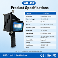 Impresora de inyección de tinta portátil de 10 cm y 5 cm, máquina de codificación pequeña, impresora de inyección de tinta digital de texto para códigos QR y logotipos, cartucho de tinta de 10 cm de altura
