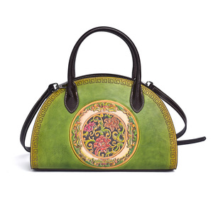 Chinese Stijl <span class=keywords><strong>Vintage</strong></span> Top Laag Koeienhuid Vrouwen Tas Knoedel Tas Uniek Handwerk Craft Craft Retro Handtas - Product Image 1