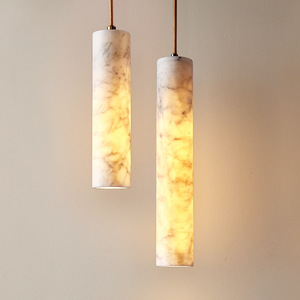 Lustre en marbre d'albâtre nordique de luxe <span class=keywords><strong>Suspension</strong></span> de <span class=keywords><strong>bar</strong></span> de restaurant de luxe avec bande lumineuse de tailles moyennes réglables en hauteur - Product Image 1