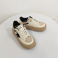 Chaussures de skate décontractées à semelle épaisse pour femmes, style plateforme respirant, vente en gros